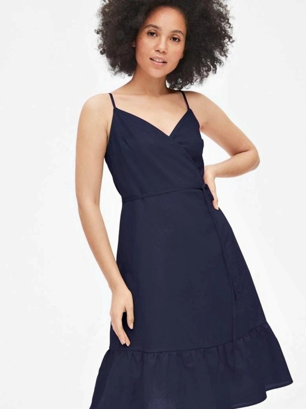 GAP LINEN-COTTON BLEND DRESS – NAVY BLUE – SIZE XL